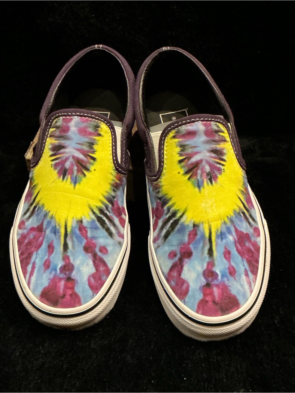 Vans Kids Sneakers in Yellow, Purple, Blue, Pink Tie-Dye Men 4 Women’s 5.5